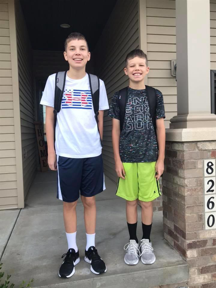 First day of 9th grade for Dillon and 6th grade for Easton